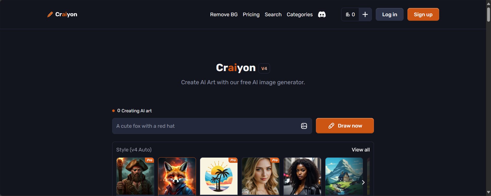 Craiyon官网截图