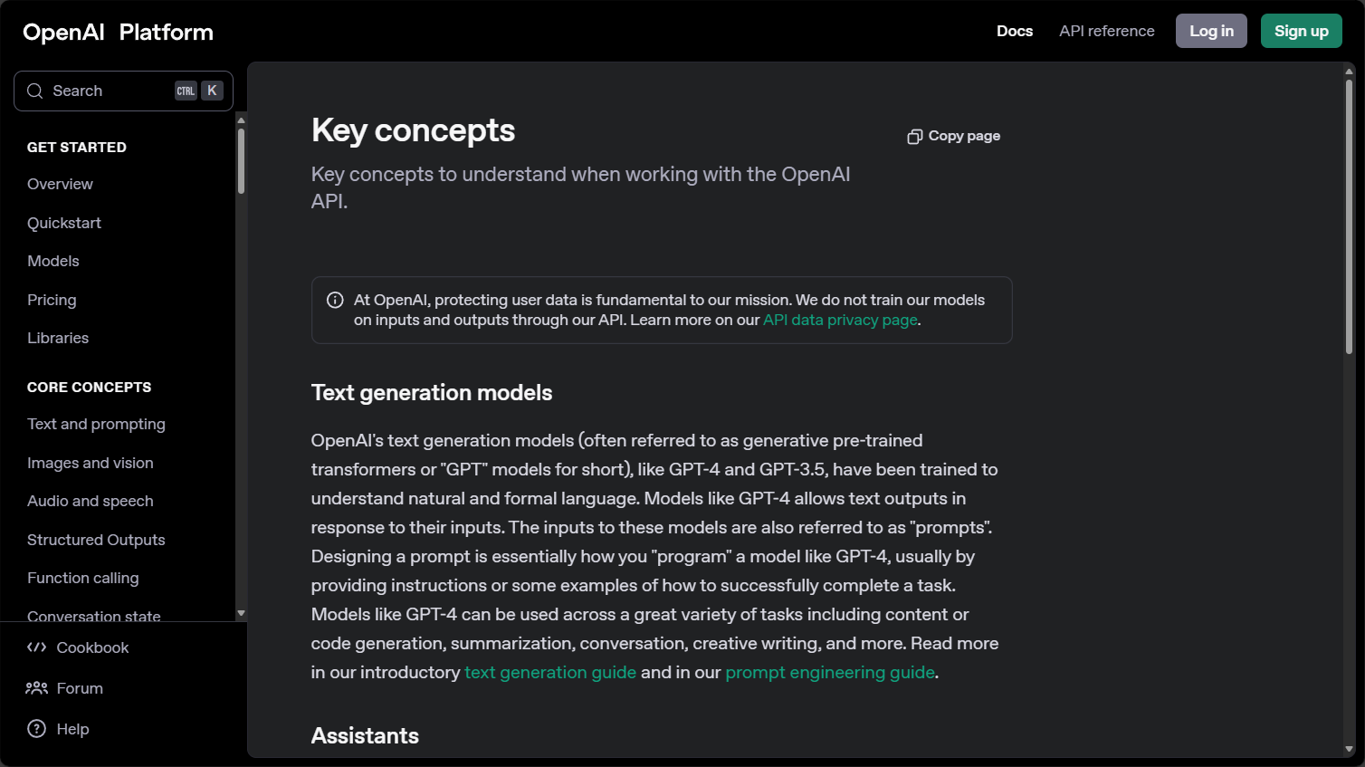 OpenAI API官方页面