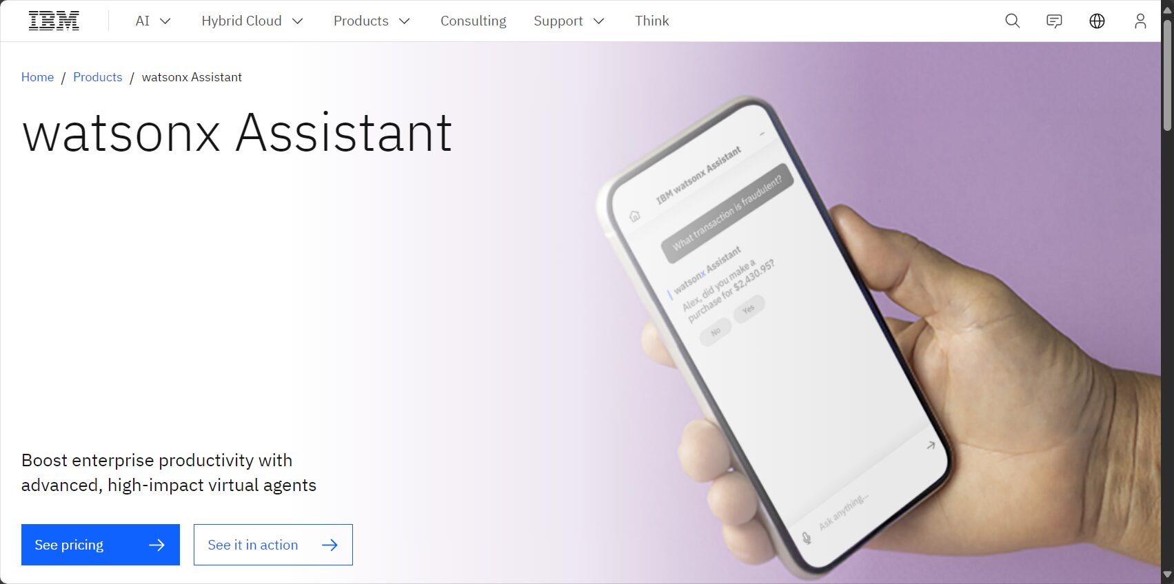 IBM watsonx Assistant官方界面