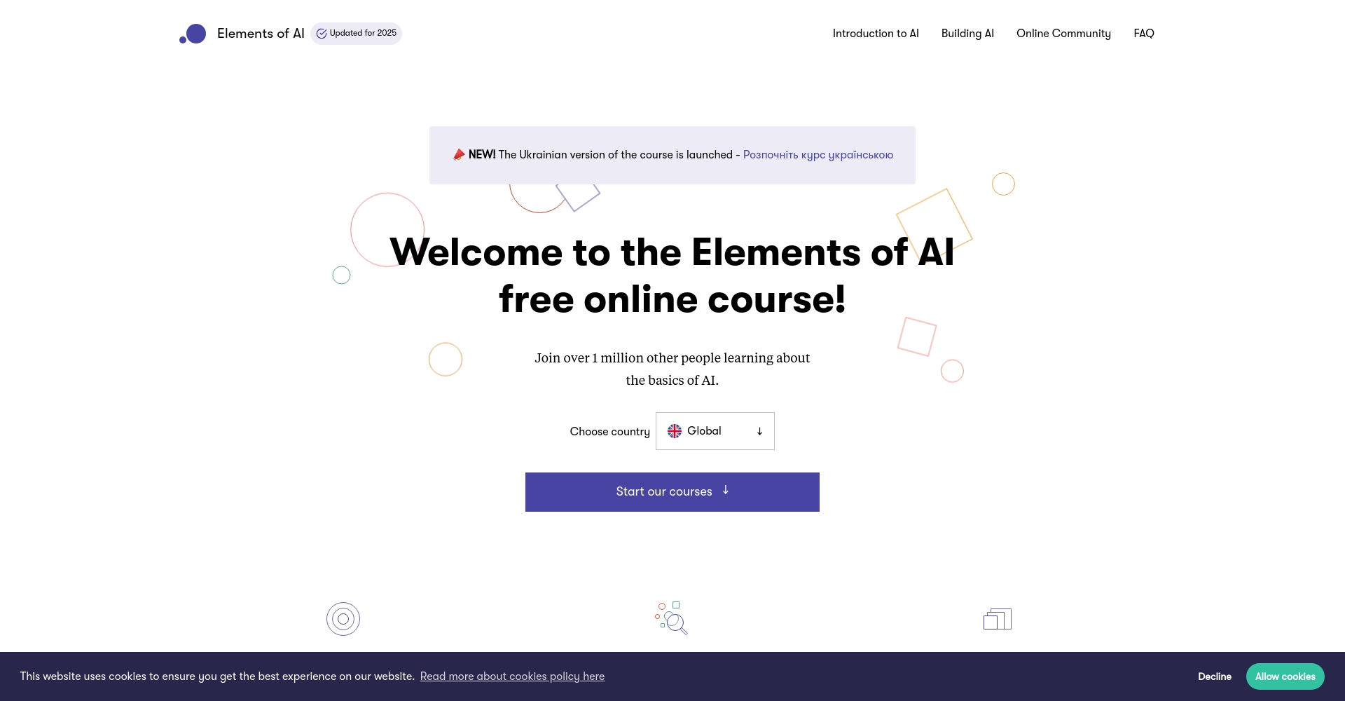 Elements of AI课程主页截图