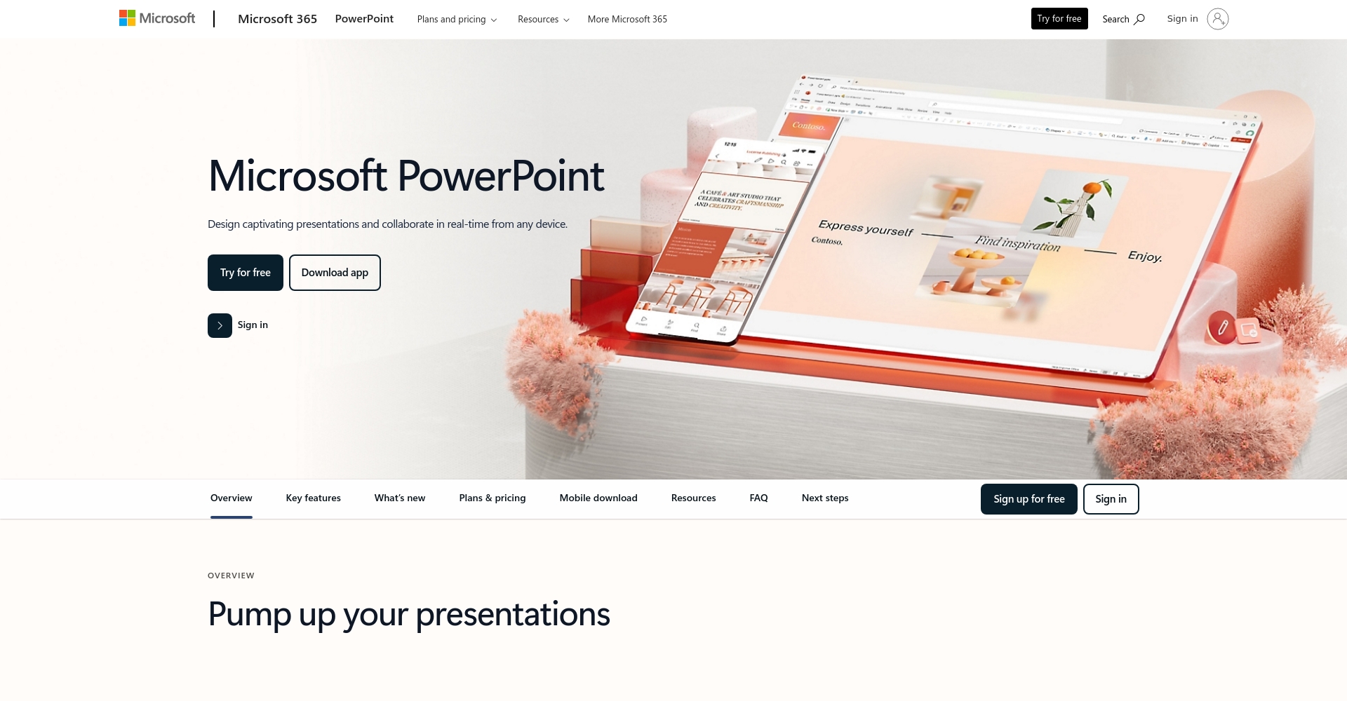 PowerPoint Copilot官网截图