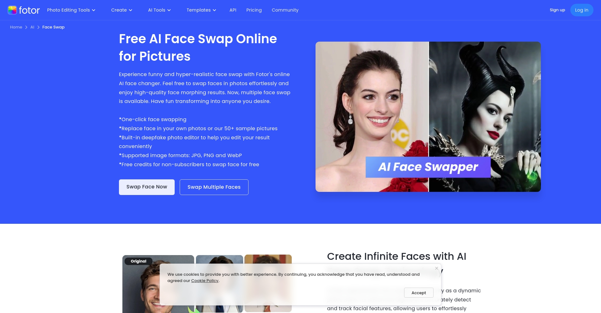 Fotor換臉工具頁面