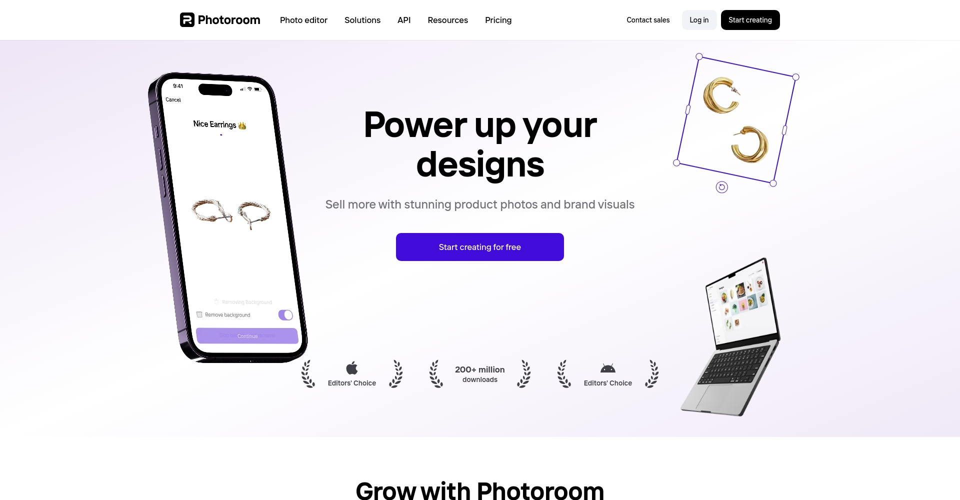PhotoRoom网页截图