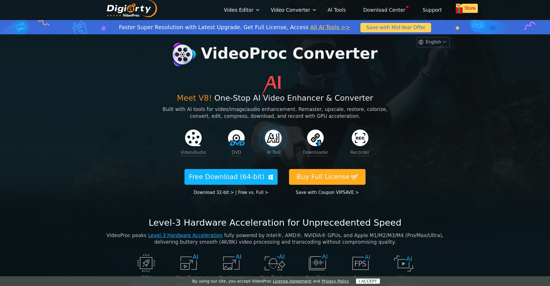VideoProc Converter AI 软件界面