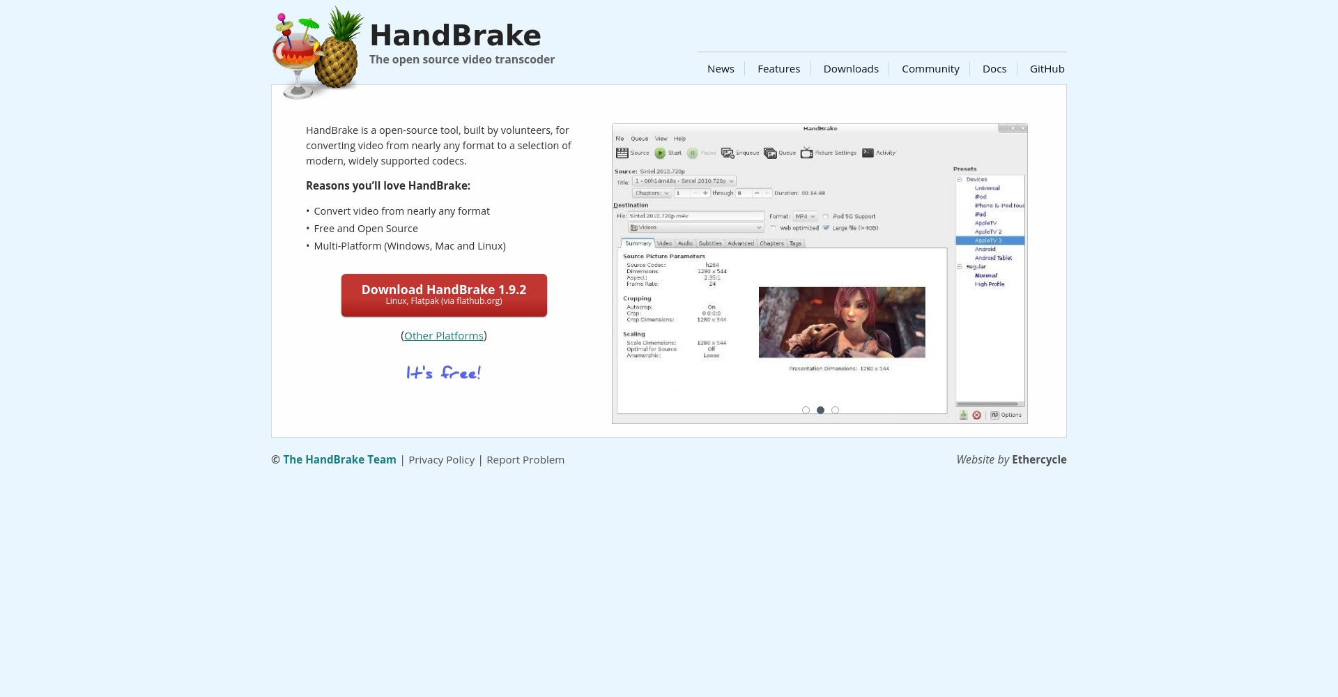 HandBrake软件界面