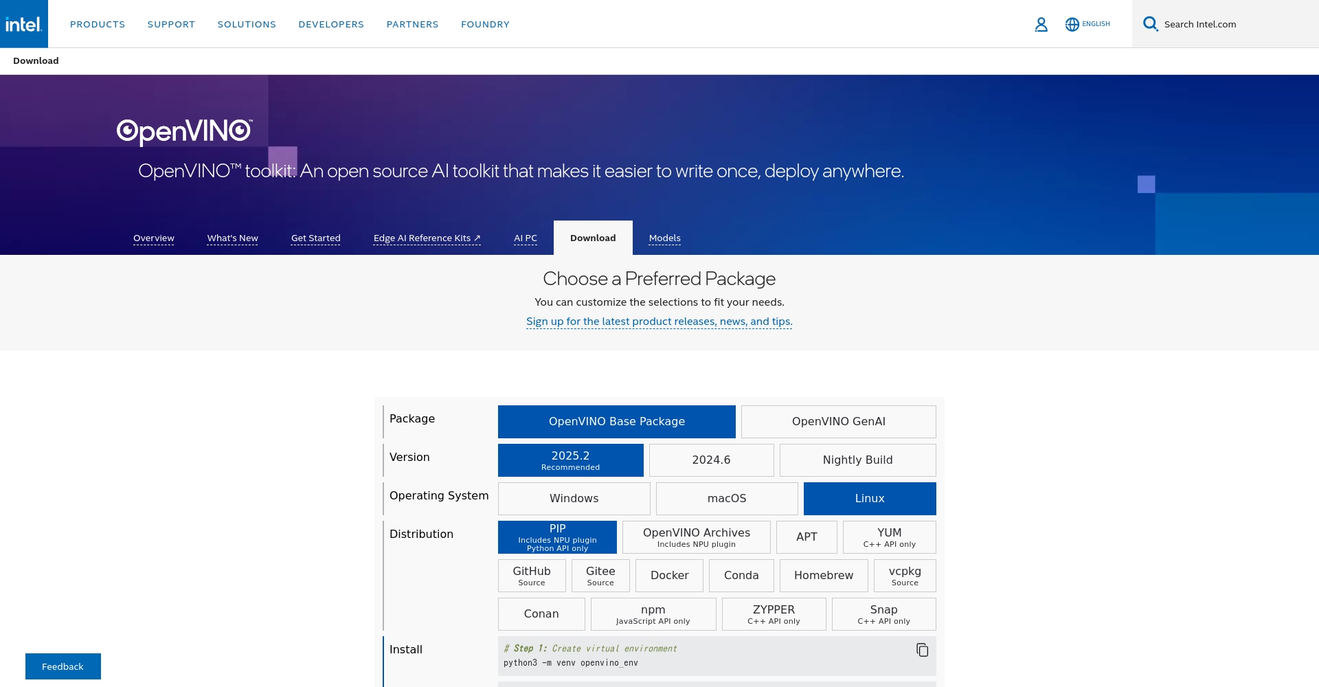 Intel OpenVINO 工具包