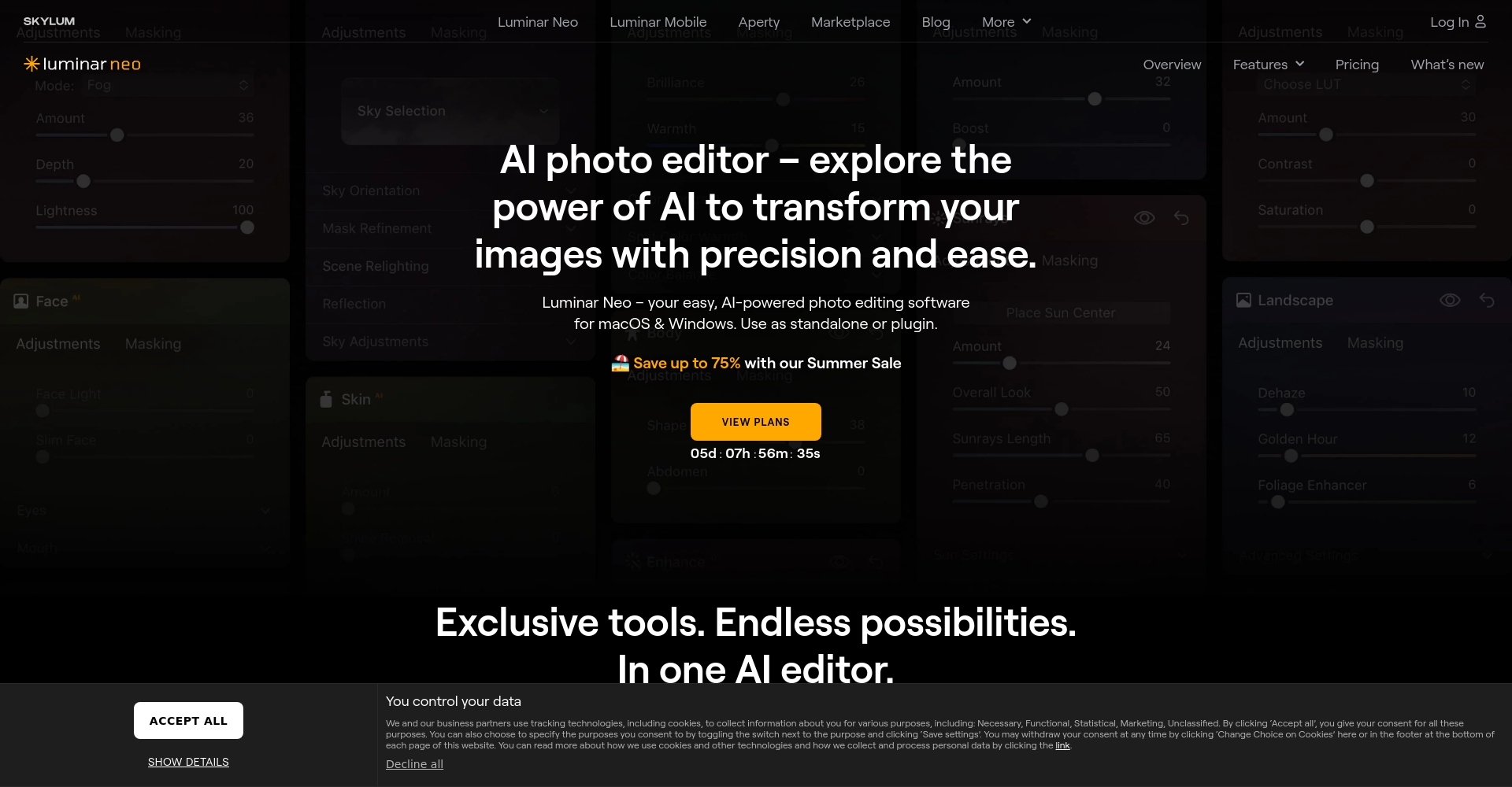 Luminar AI官网截图