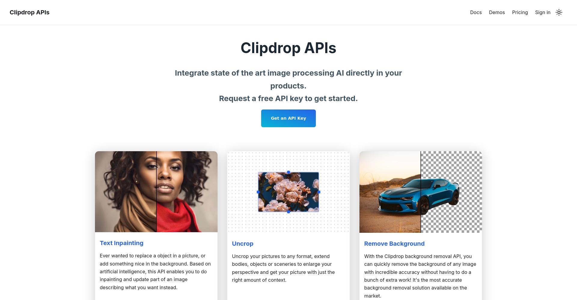 clipdrop API接口说明