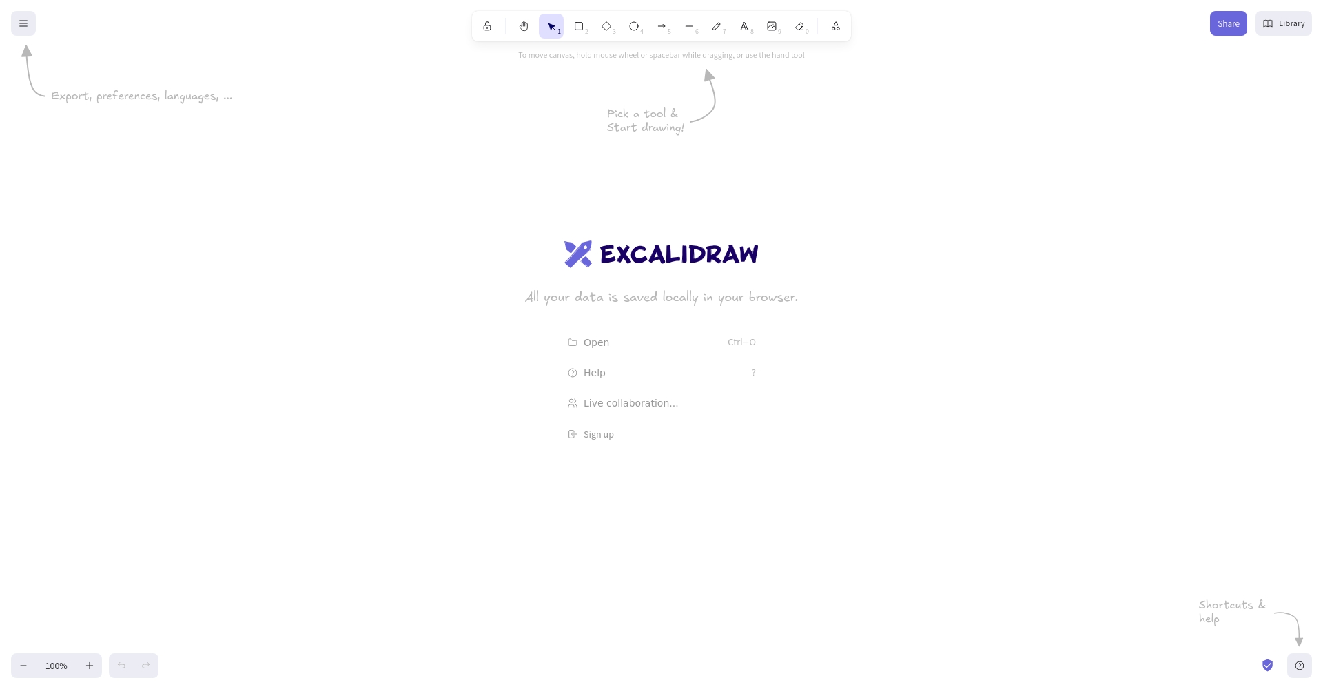 excalidraw官网界面截图