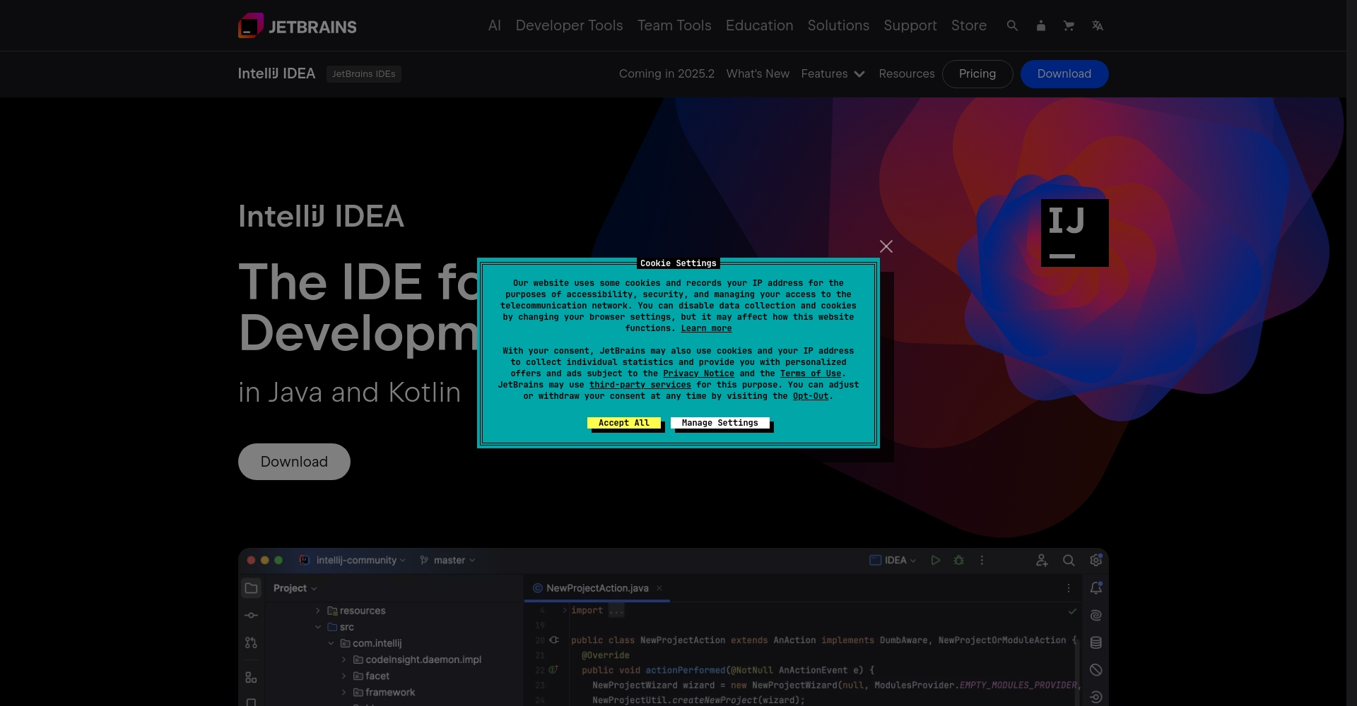 IntelliJ IDEA官网截图