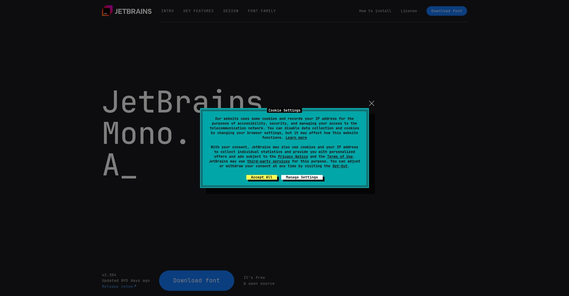 JetBrains Mono字体下载地址截图