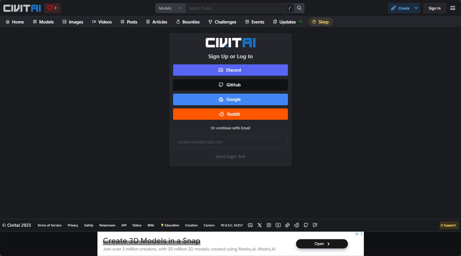 注册登录civitai