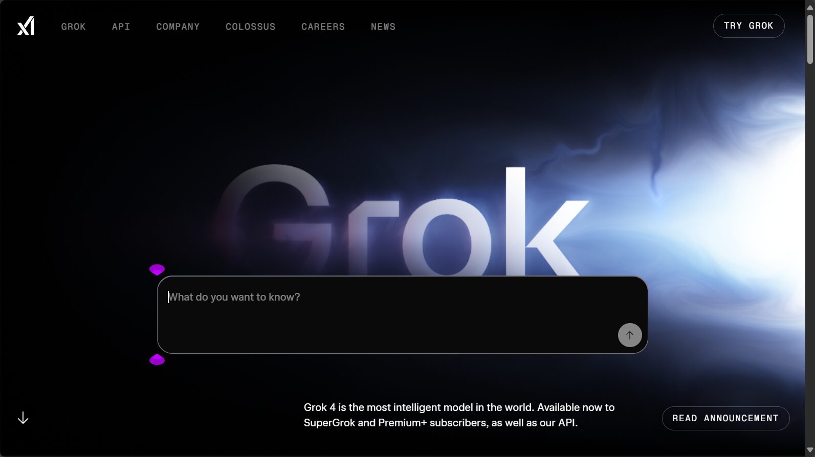 xAI Grok官网截图