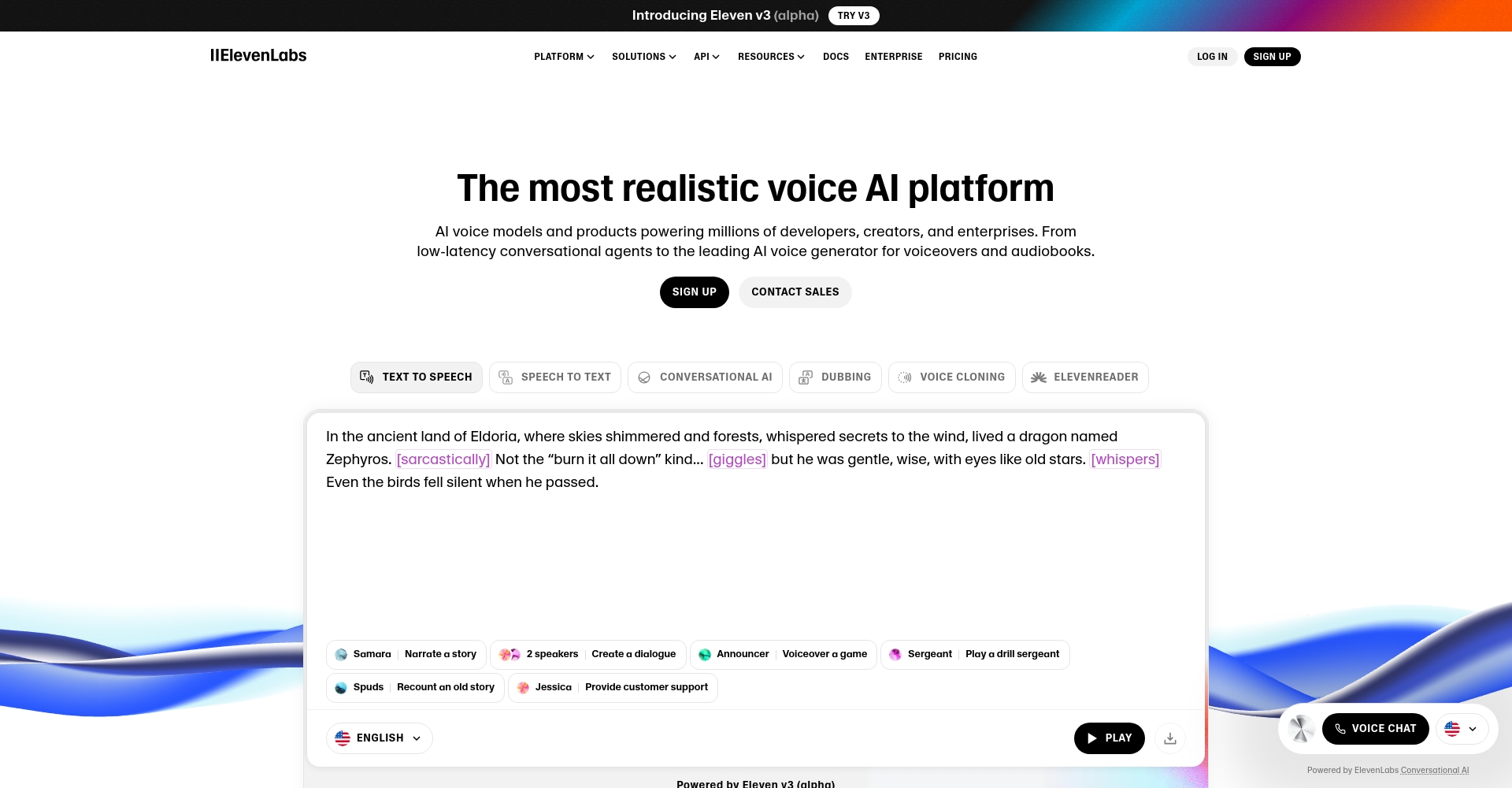 ElevenLabs語音合成示例