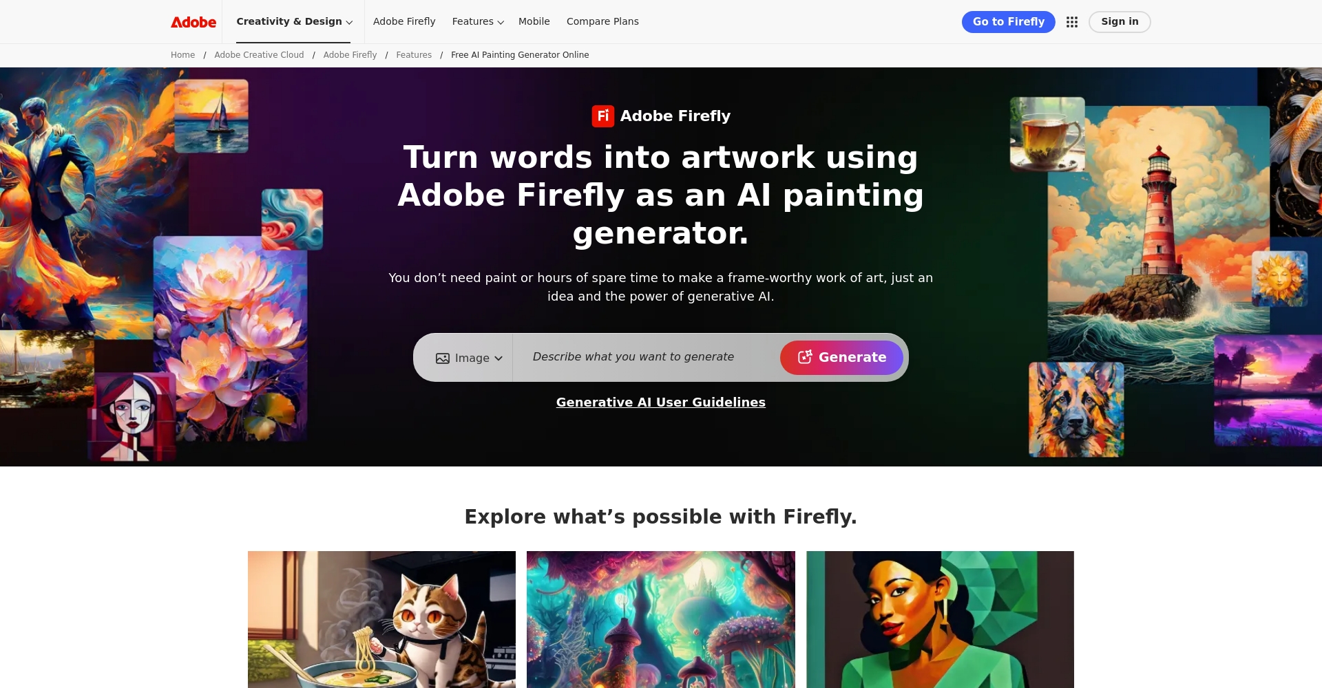 Adobe Firefly中文介面