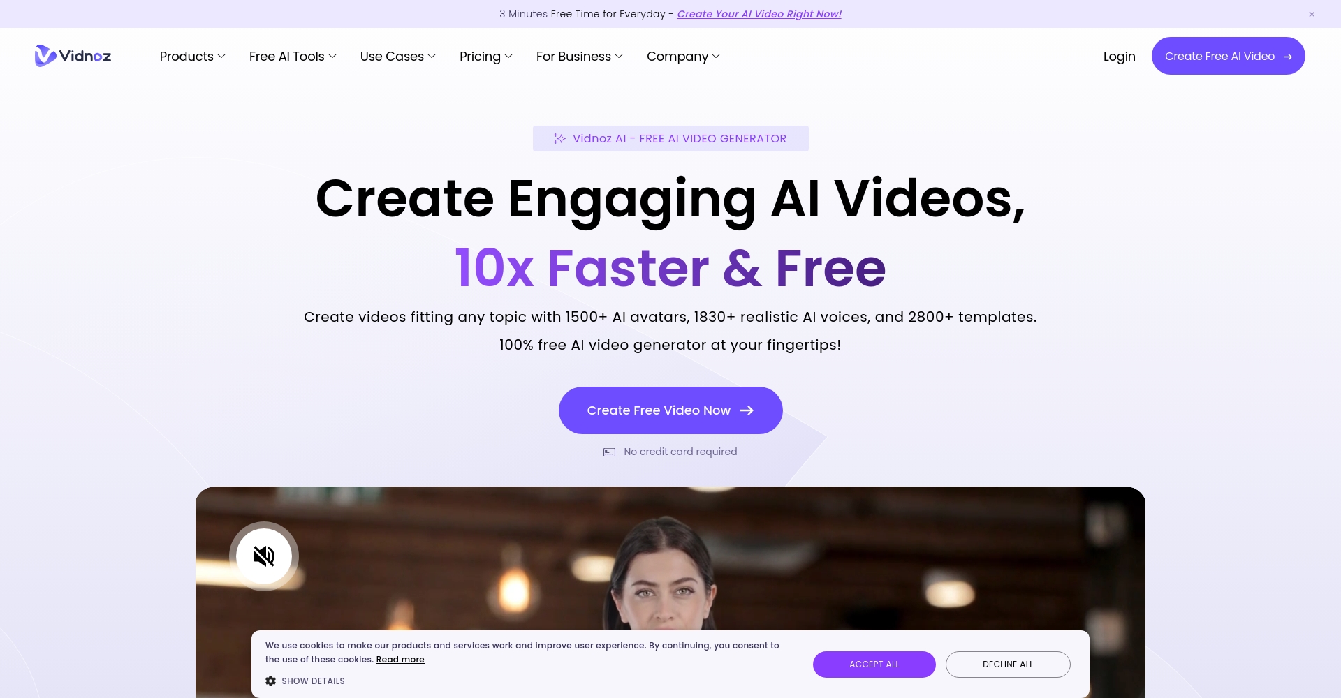 Vidnoz AI官网截图