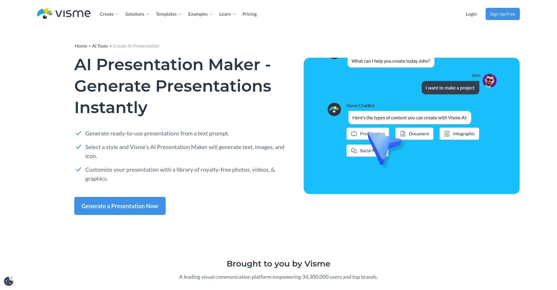 Visme AI 数据可视化简报