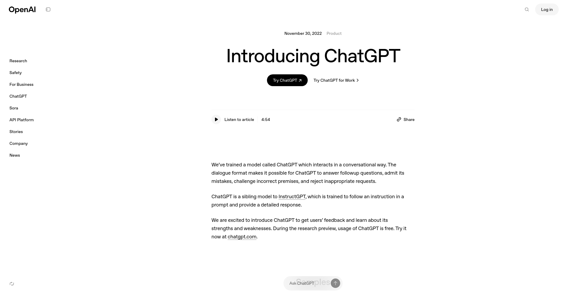 ChatGPT网页截图