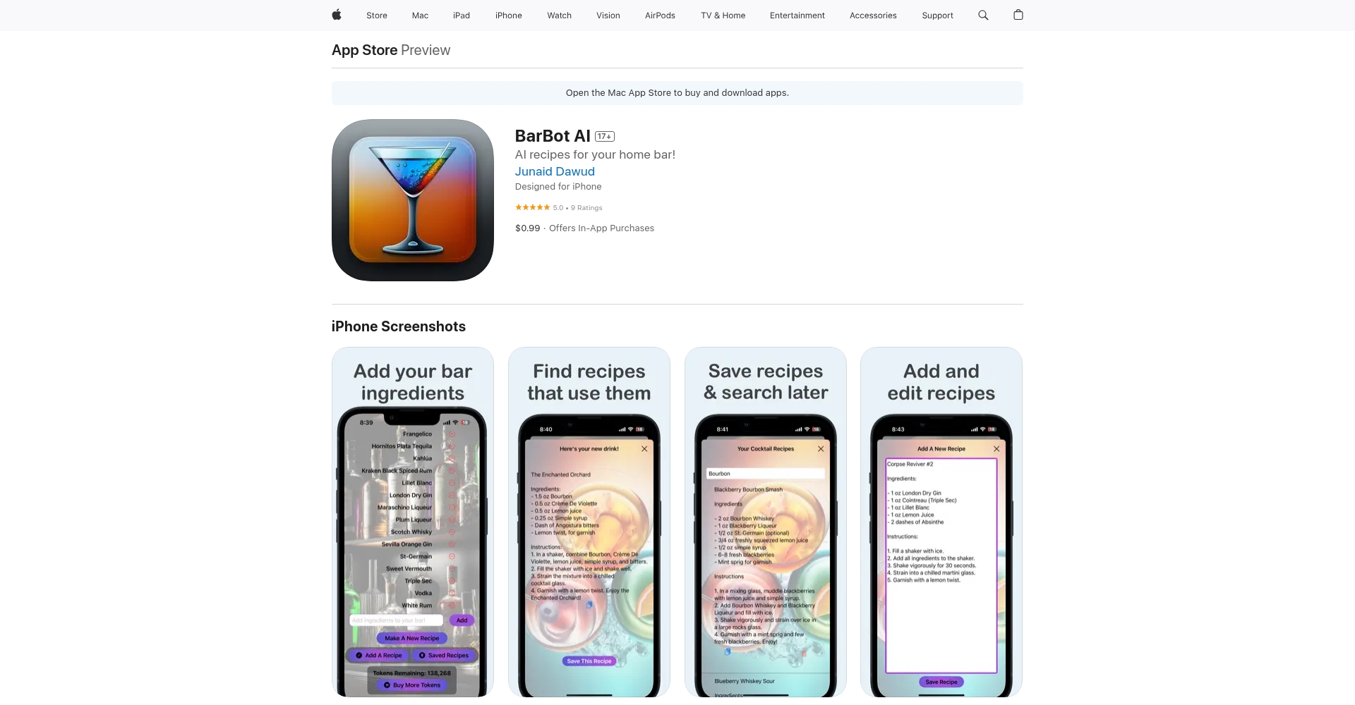 BarBot AI智能调酒机应用截图