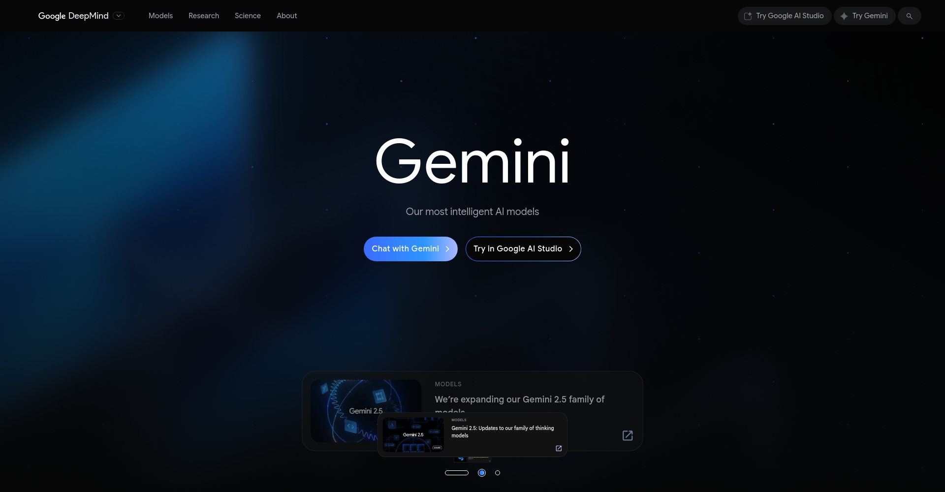 Gemini 2.5 Pro官方网站页面截图