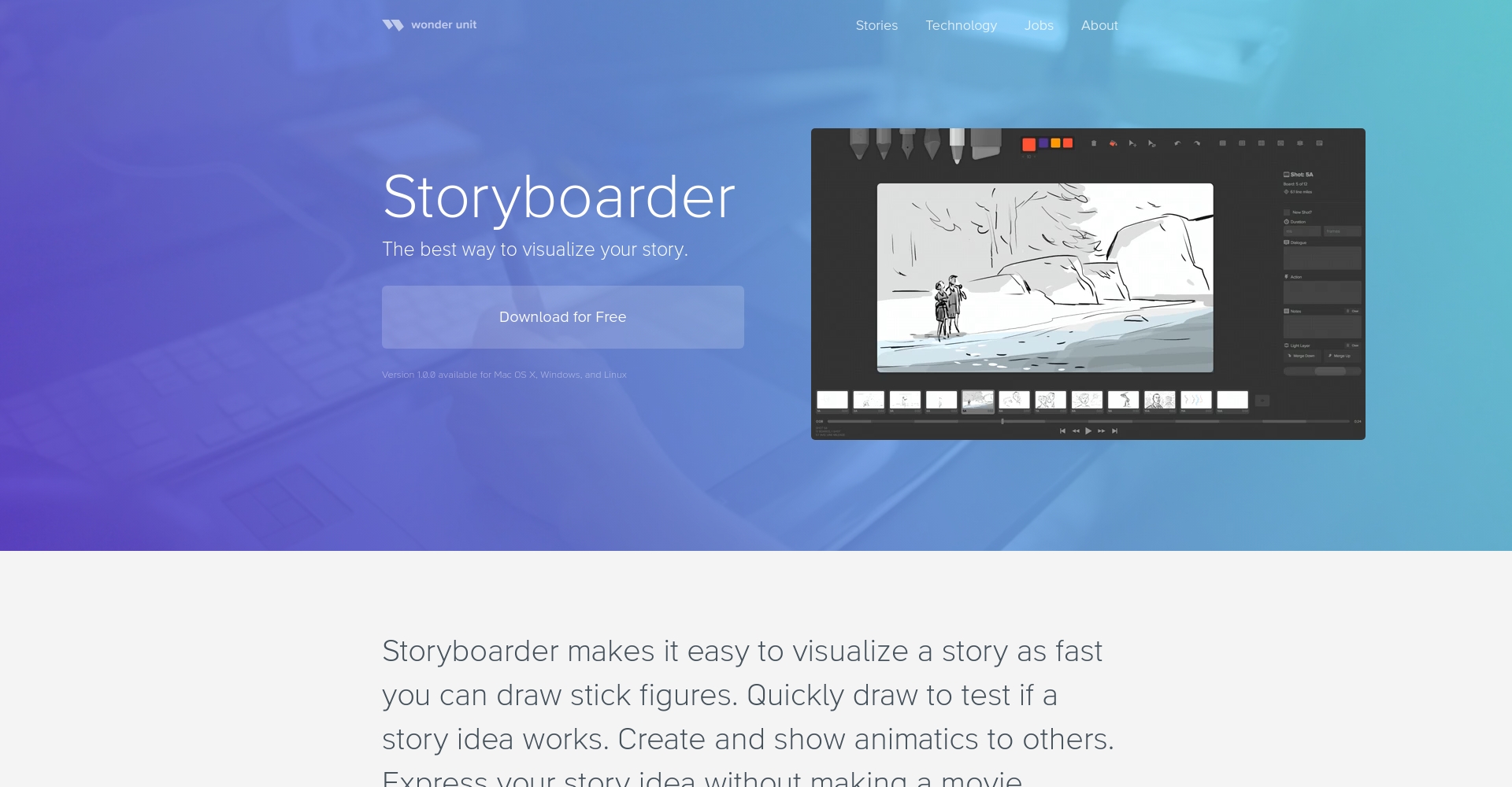Wonder Unit Storyboarder官网截图