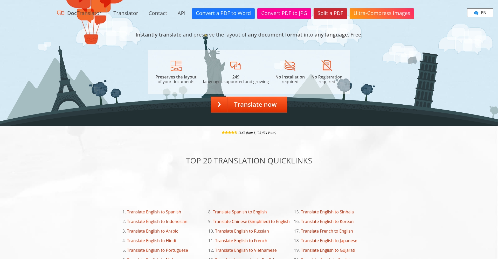 DocTranslator使用界面
