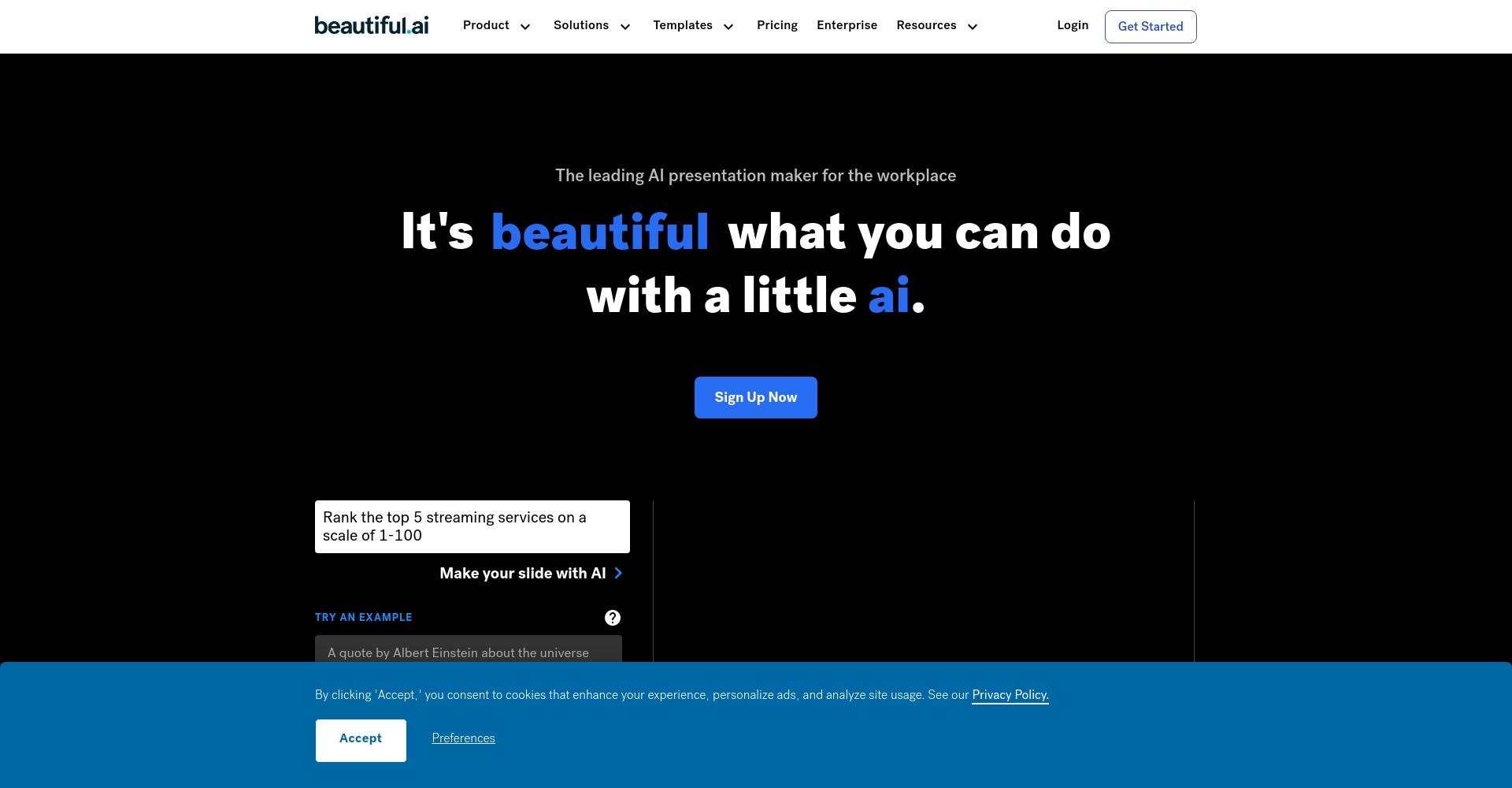Beautiful.ai官网截图