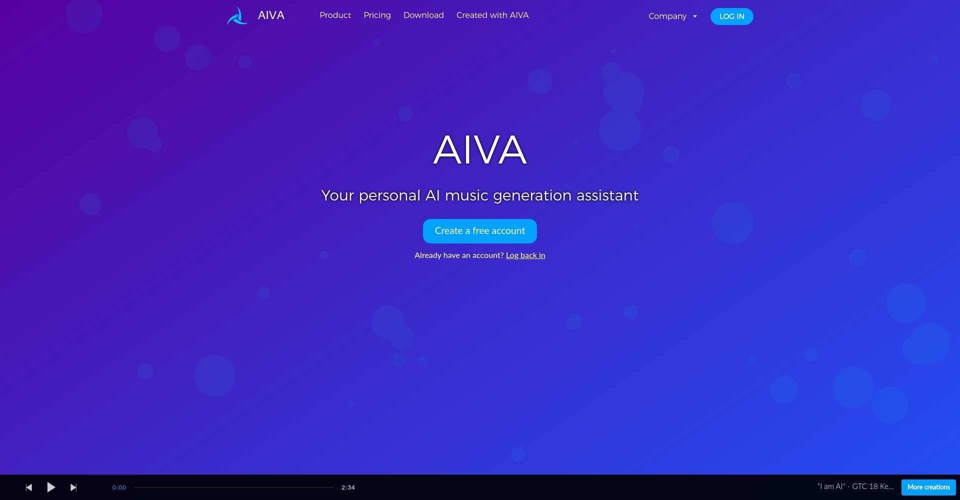Aiva官网截图