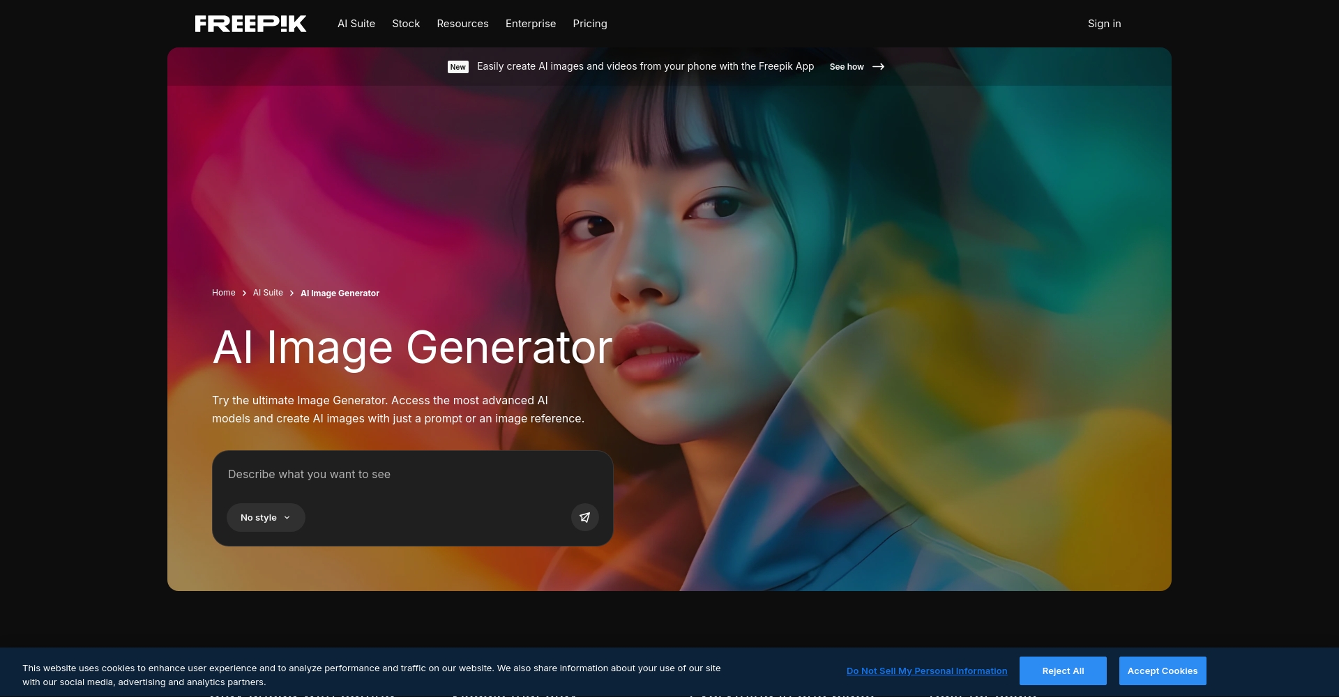 Freepik AI圖像生成示例