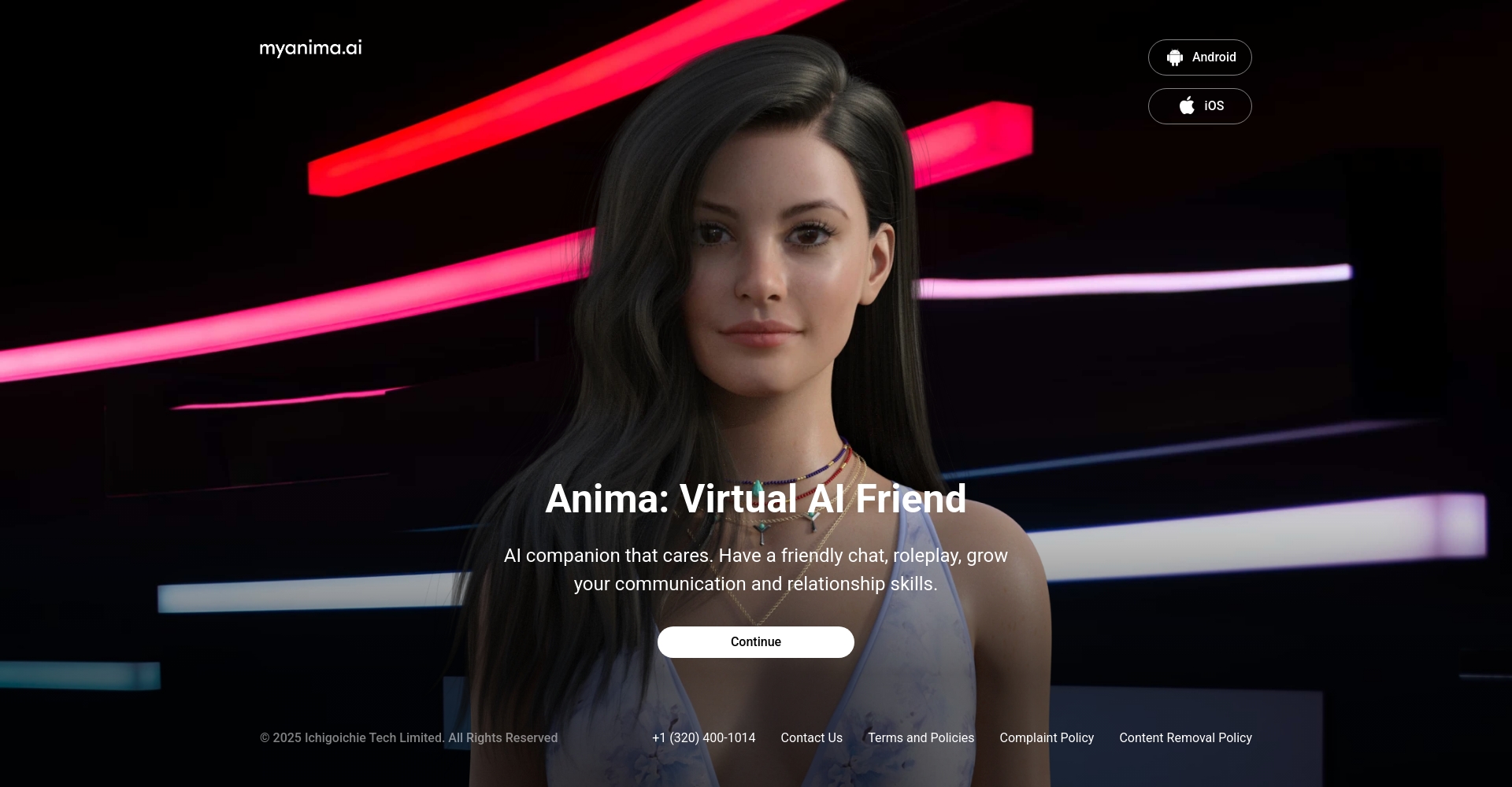 Anima AI官网截图