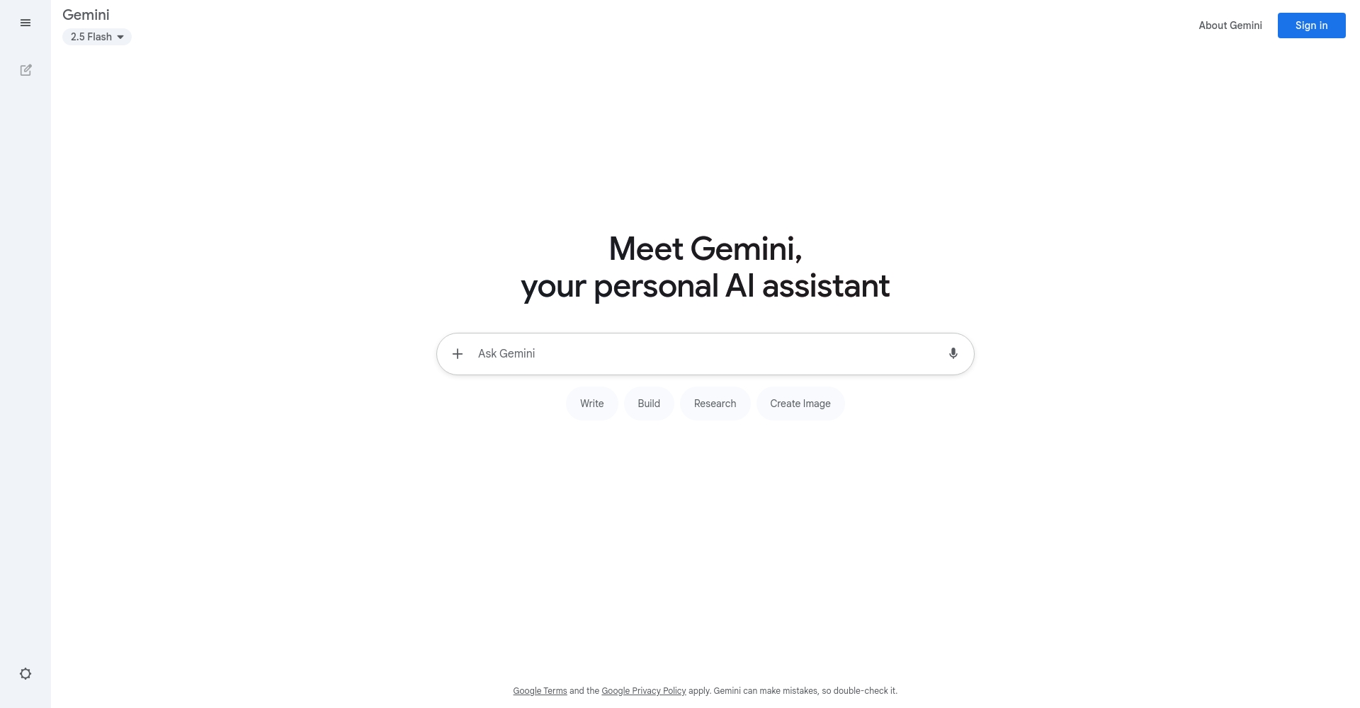 Google Gemini官网截图