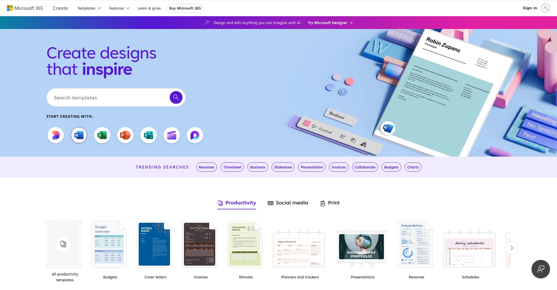 Microsoft Designer应用截屏