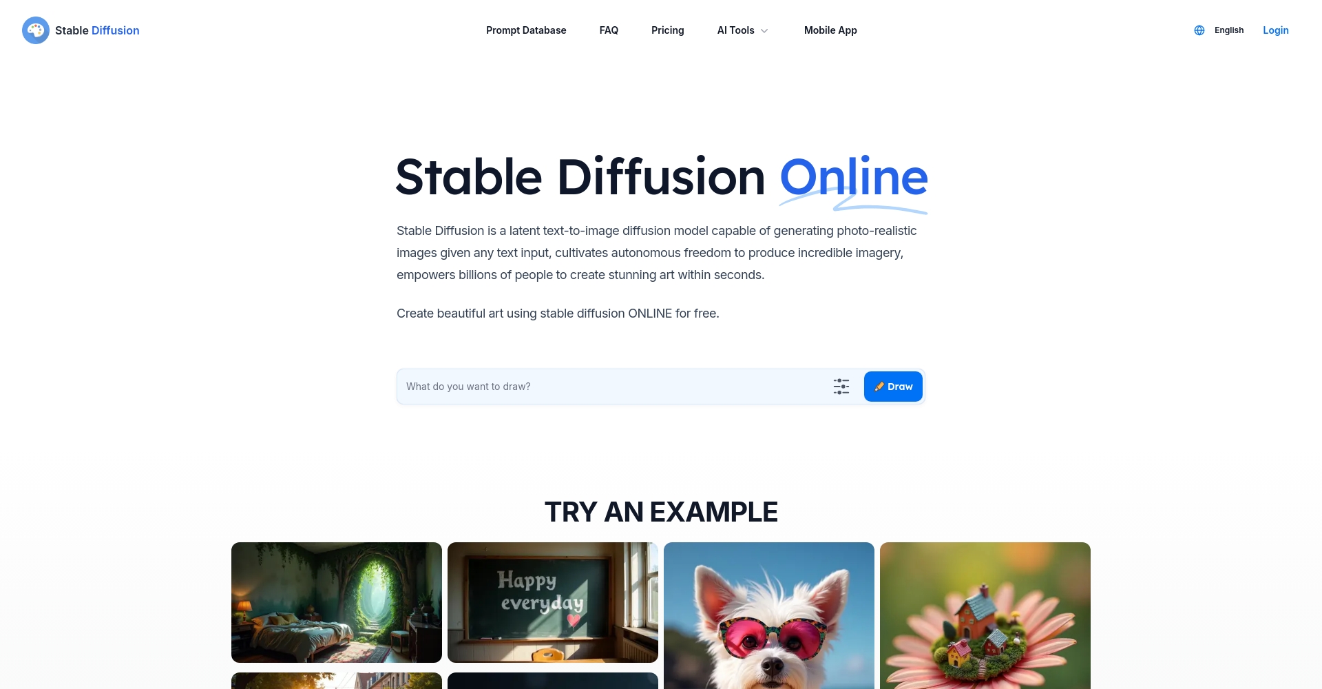 Stable Diffusion官网截图