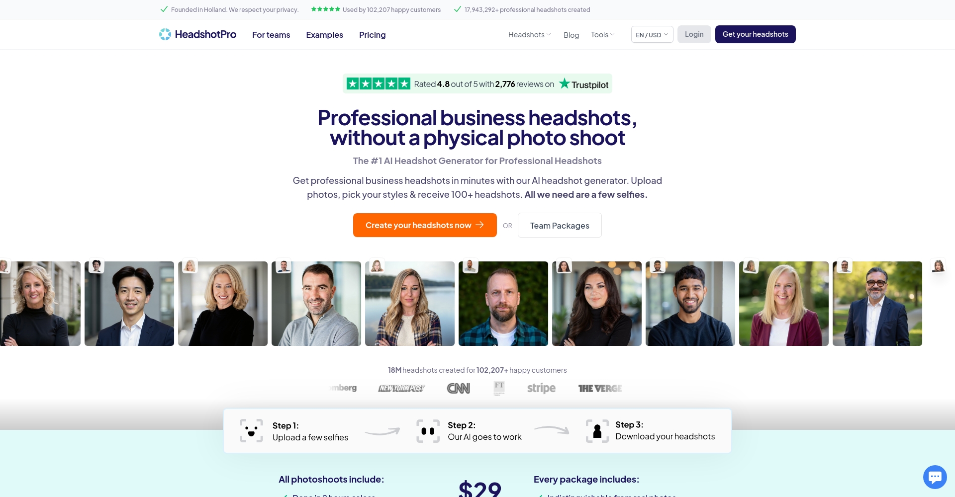 Headshot Pro官网截图