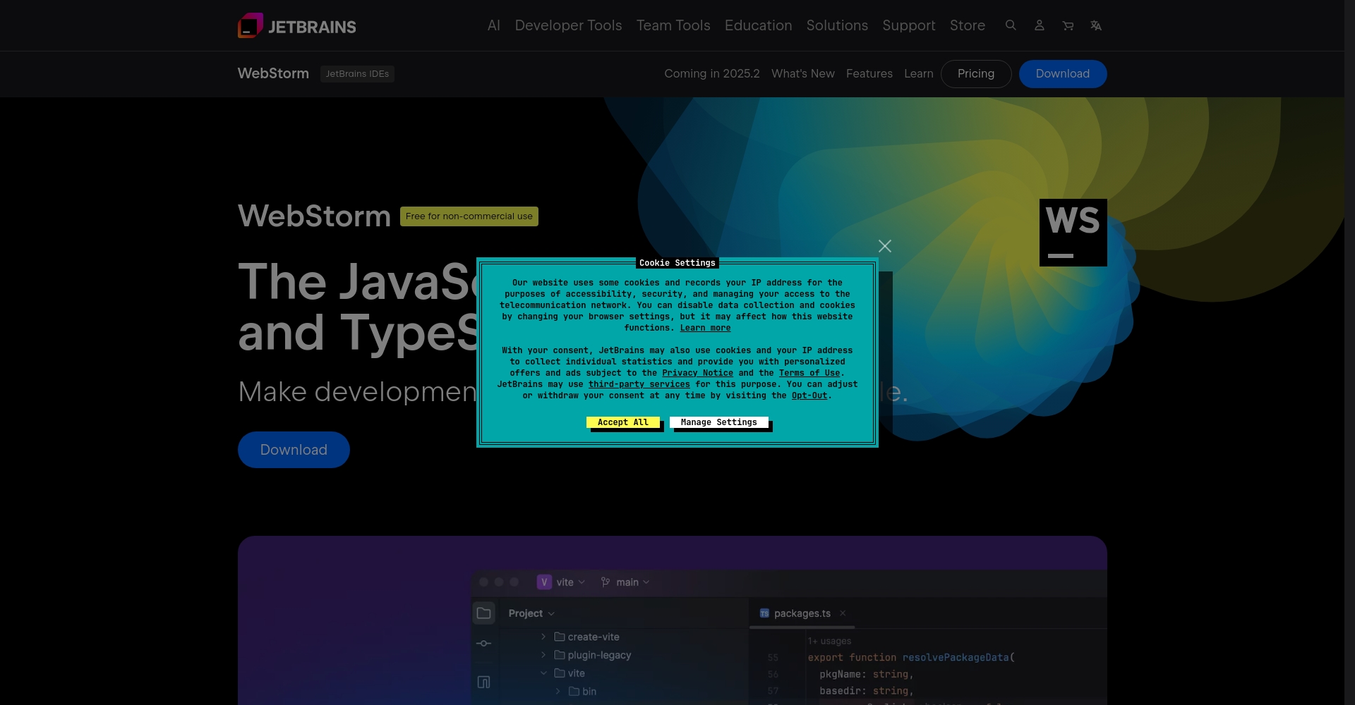 WebStorm官网截图