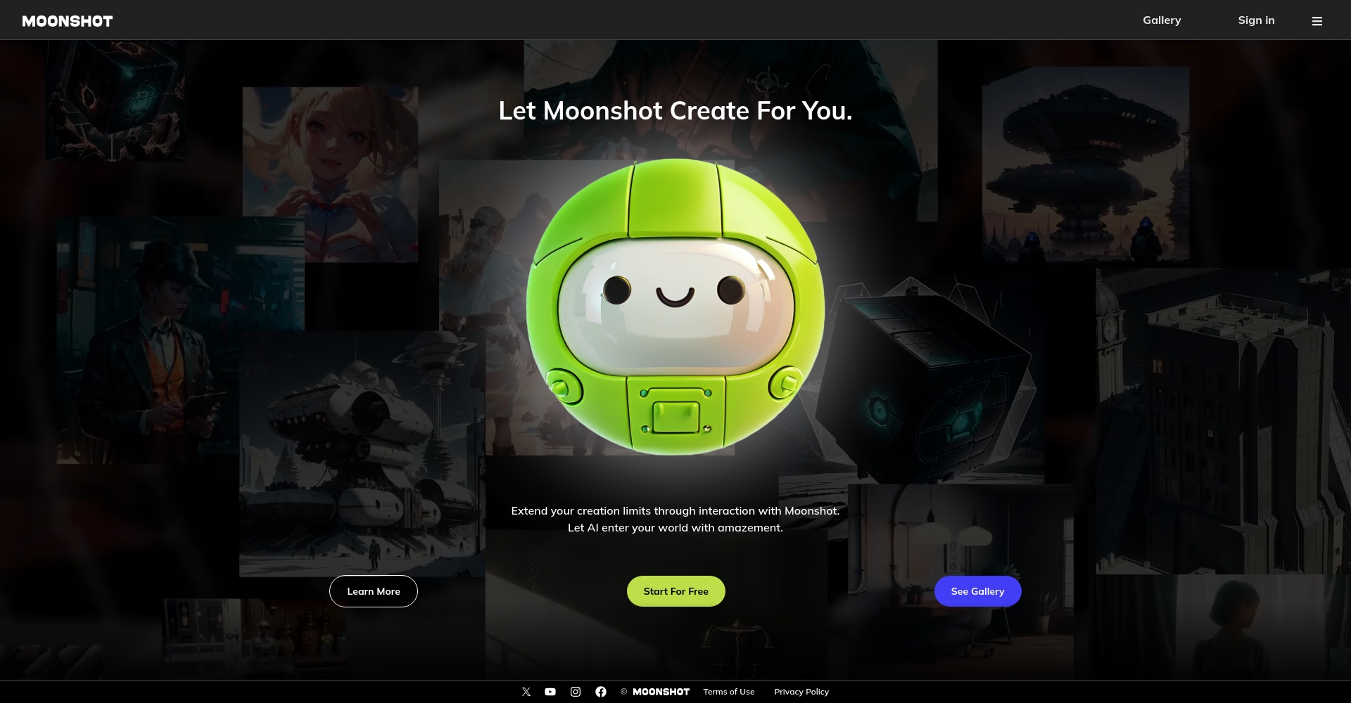Moonshot官方网站页面截图