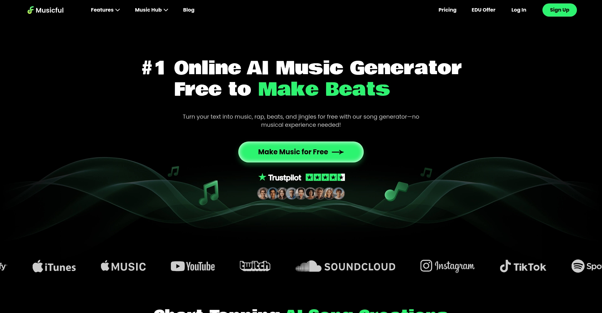 Musicful AI官网界面