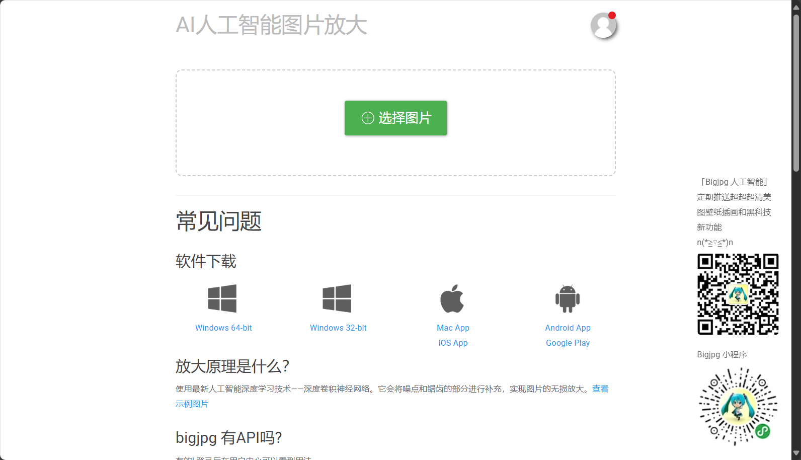 Bigjpg工具界面