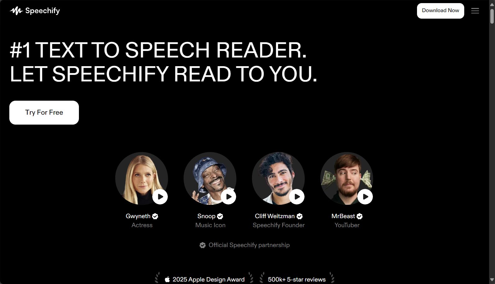 Speechify官网截图