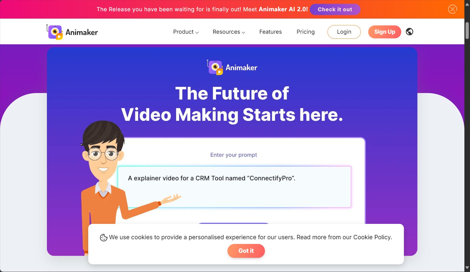 Animaker官网截图