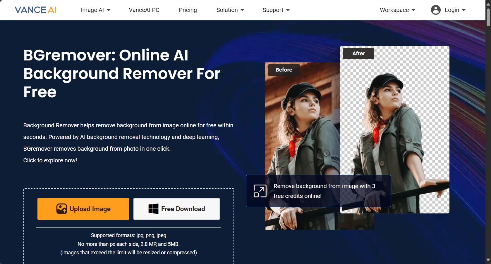 BGREMOVER官网首页界面