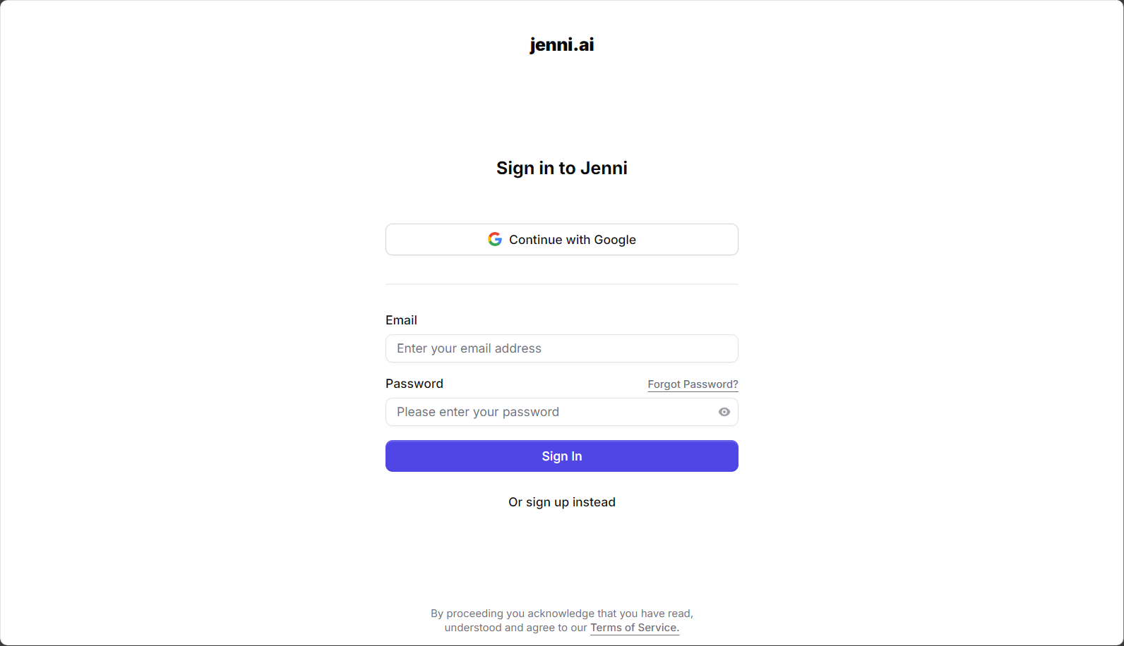 Jenni AI注册页面