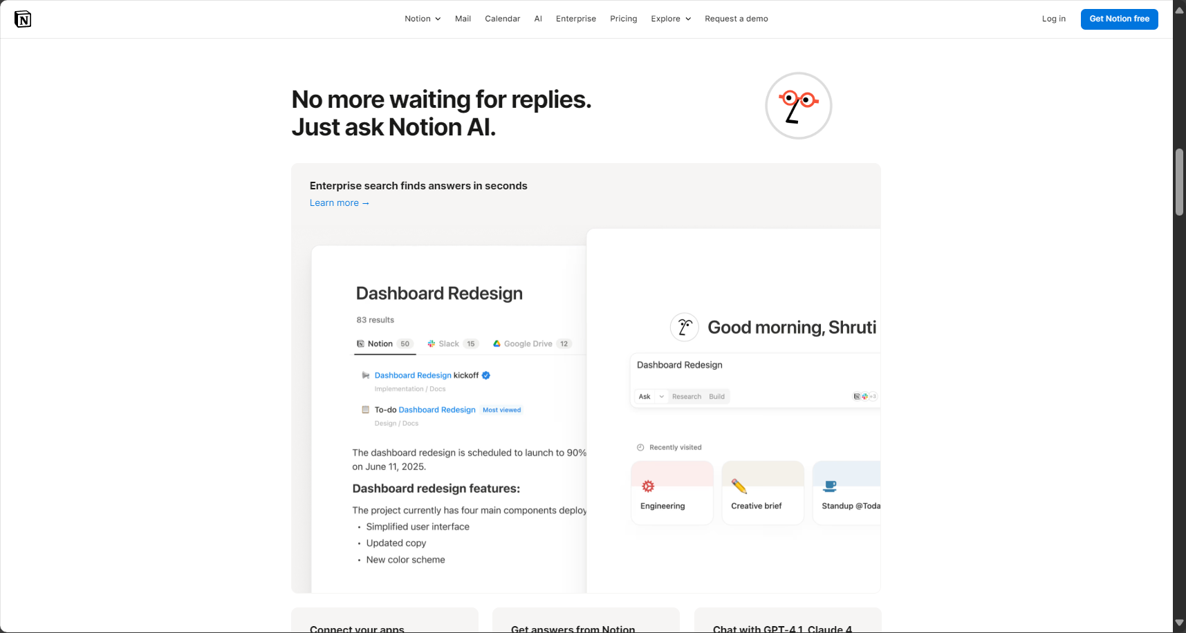 Notion AI官网截图