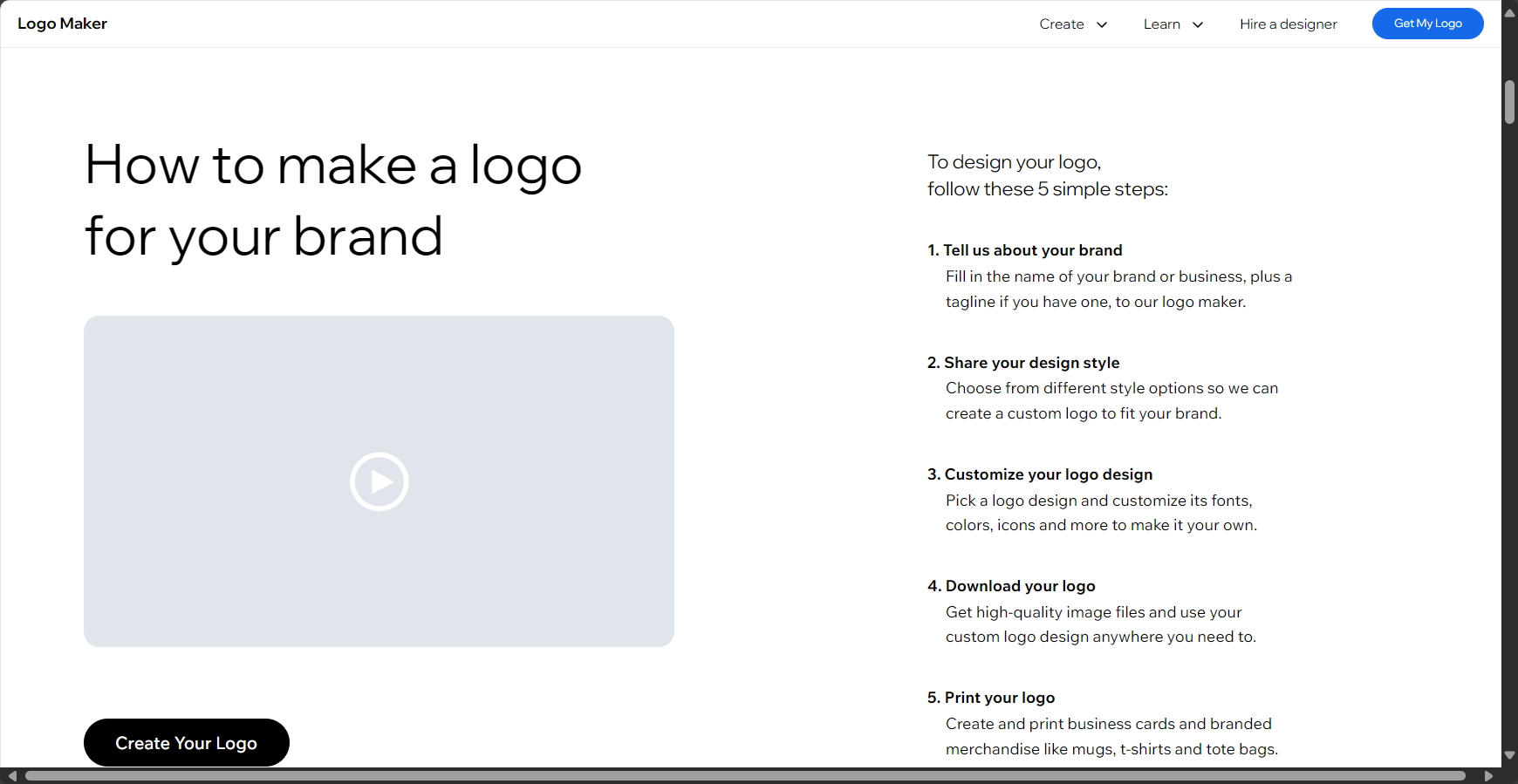 Wix Logo Maker官网截图