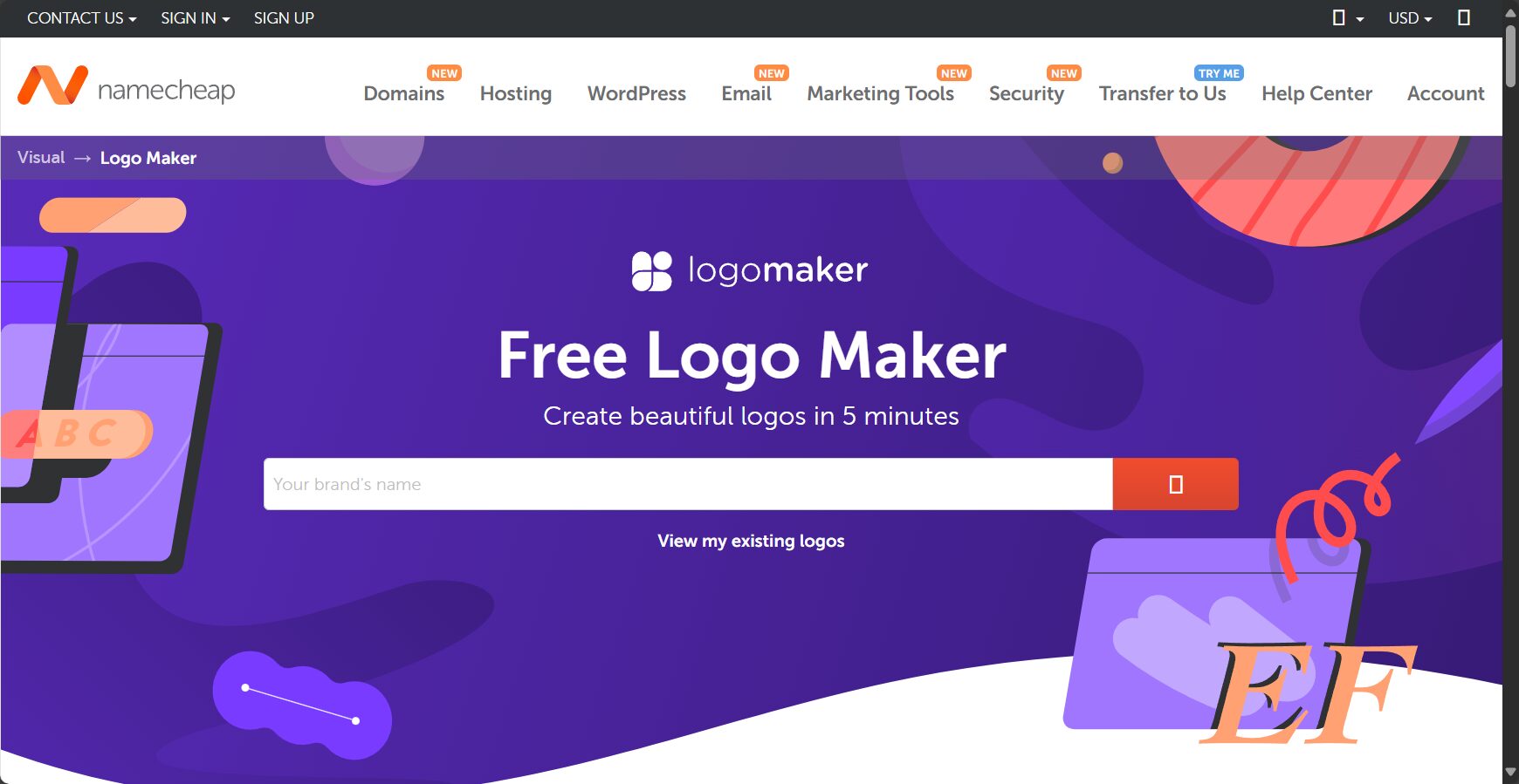 Namecheap Logo Maker官网截图