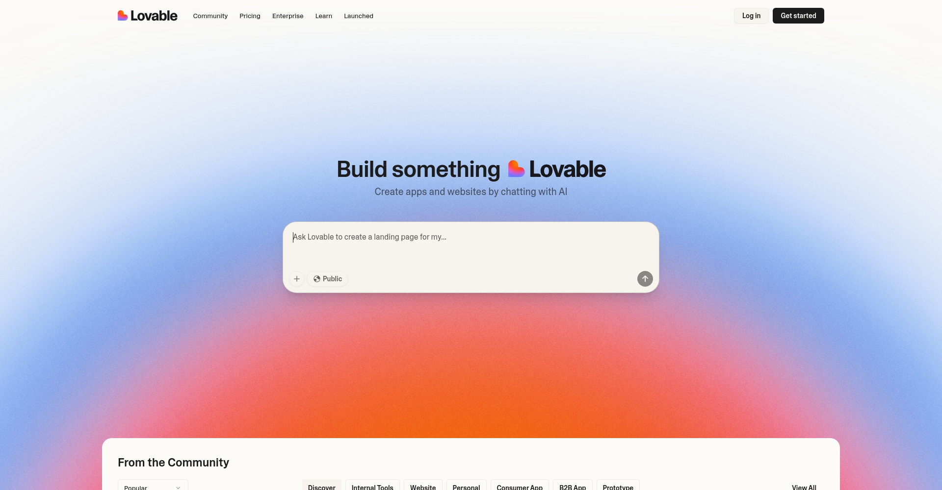 Lovable官网截图