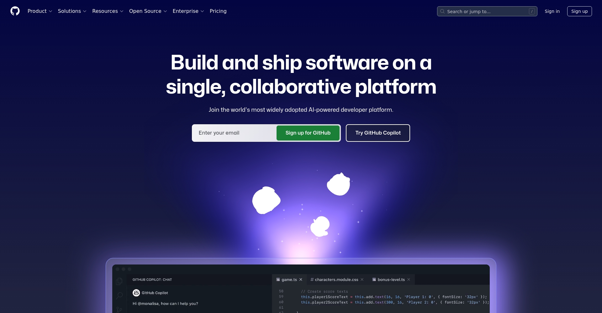 GitHub官网截图