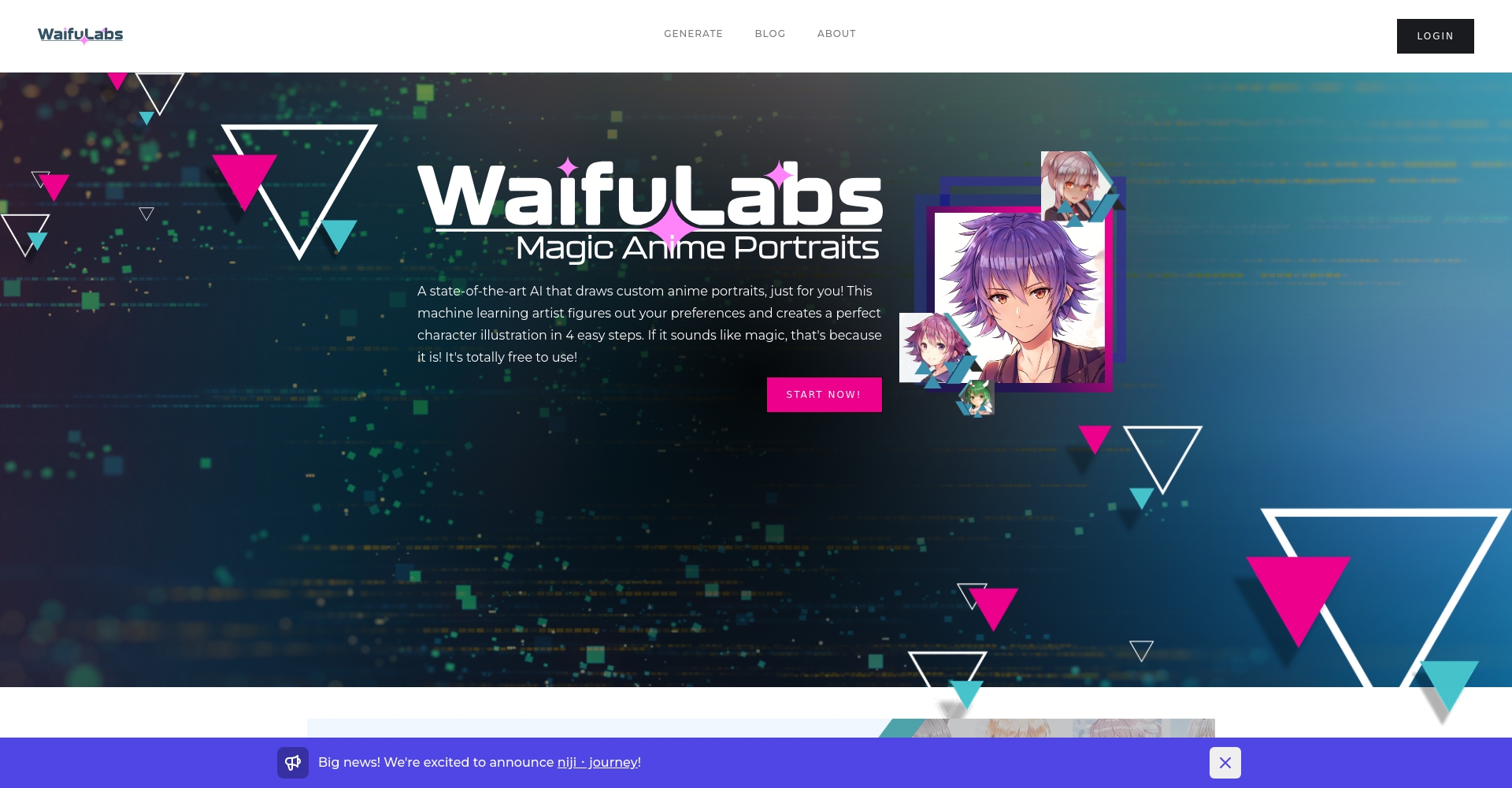 Waifu Labs官网页面截图