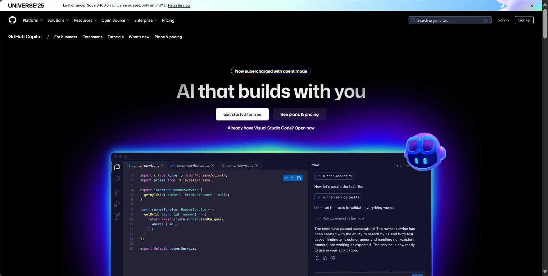 GitHub Copilot官网截图