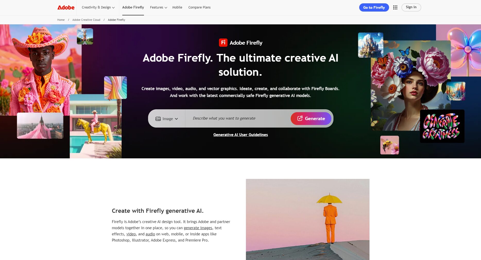 Adobe Firefly官网